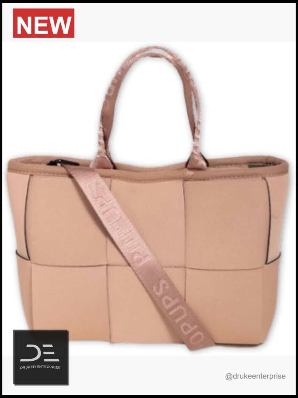 Interwoven Neoprene Mini Tote Bag - Lightweight Crossbody Purse with Shoulder